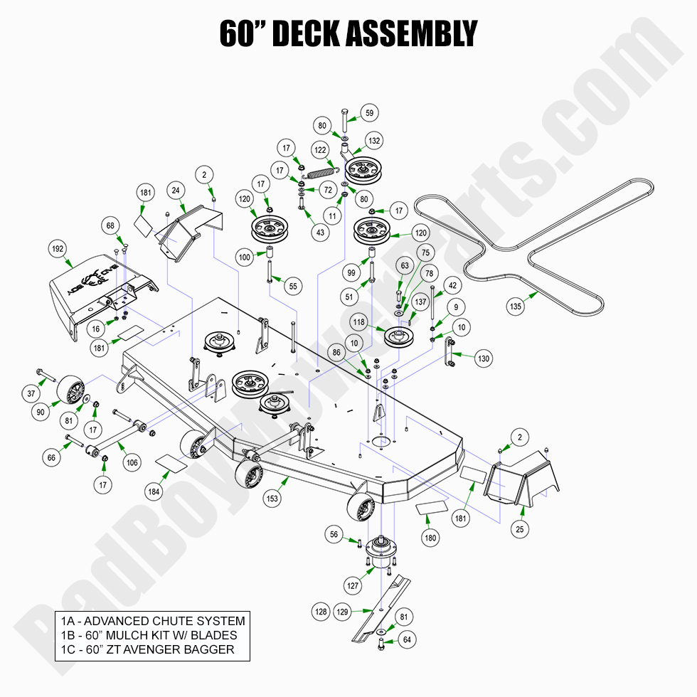 2944 - Bad Boy Mower Parts Lookup > 2022 > ZT Avenger > 60\" Deck Assembly